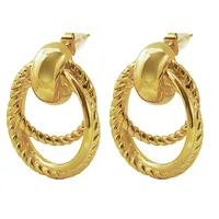 1 Piece Simple Style Classic Style Circle Plating 304 Stainless Steel 18K Gold Plated Ear Studs sku image 1