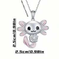 Cute Sweet Animal Alloy Enamel Chain Silver Plated Women's Pendant Necklace main image 3
