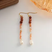 1 Pair Elegant Vintage Style Geometric Inlay 304 Stainless Steel Freshwater Pearl Freshwater Pearl Drop Earrings main image 5