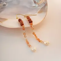 1 Pair Elegant Vintage Style Geometric Inlay 304 Stainless Steel Freshwater Pearl Freshwater Pearl Drop Earrings main image 1