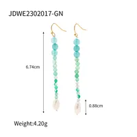 1 Pair Elegant Vintage Style Geometric Inlay 304 Stainless Steel Freshwater Pearl Freshwater Pearl Drop Earrings sku image 2