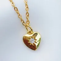 Titanium Steel Hypoallergenic Zircon Heart Necklace main image 5
