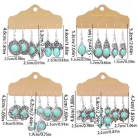 1 Pair Retro Simple Style Geometric Plating Alloy Turquoise Drop Earrings main image 6