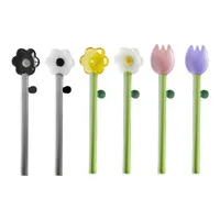 Cute Solid Color Flower Glass Stirring Rod 1 Piece main image 4