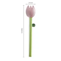 Cute Solid Color Flower Glass Stirring Rod 1 Piece sku image 6