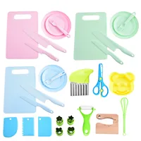 Casual Solid Color Plastic Chopping Board Fruit Knife 1 Set main image 2