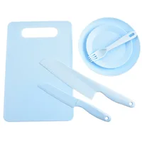 Casual Solid Color Plastic Chopping Board Fruit Knife 1 Set sku image 21