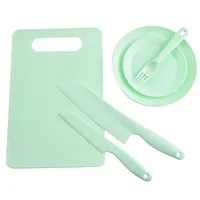Casual Solid Color Plastic Chopping Board Fruit Knife 1 Set sku image 22