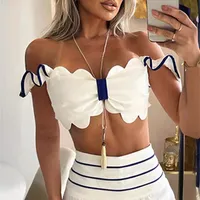Holiday Beach Women's Sexy Printing Solid Color Linen Polyester Printing Pants Sets Pants Sets main image 2