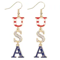 1 Pair Simple Style Classic Style Printing Printing Inlay Zinc Alloy Rhinestones Drop Earrings main image 4