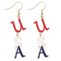 1 Pair Simple Style Classic Style Printing Printing Inlay Zinc Alloy Rhinestones Drop Earrings sku image 9