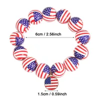 Wholesale Jewelry Retro American Flag Wood Beaded Bracelets main image 4