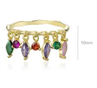 18K Gold Plated 925 Sterling Silver Zircon Geometric Rings main image 6