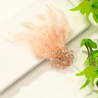 Elegant Lady Feather Artificial Feather Plastic Flower Beads Women's Brooches 1 Piece main image 3