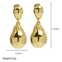 1 Pair IG Style Sweet Water Droplets Inlay Brass Zircon 18K Gold Plated Drop Earrings main image 4