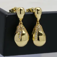 1 Pair IG Style Sweet Water Droplets Inlay Brass Zircon 18K Gold Plated Drop Earrings main image 1