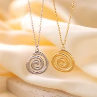 Wholesale Jewelry Casual Cute Classic Style Solid Color Spiral 304 Stainless Steel 18K Gold Plated Pendant Necklace main image 1