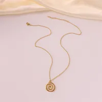Wholesale Jewelry Casual Cute Classic Style Solid Color Spiral 304 Stainless Steel 18K Gold Plated Pendant Necklace main image 2