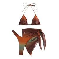 Women's Vacation Gradient Color 3 Pieces Set Bikinis Swimwear main image 5
