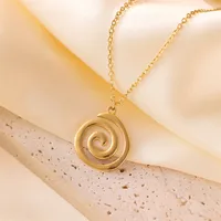 Wholesale Jewelry Casual Cute Classic Style Solid Color Spiral 304 Stainless Steel 18K Gold Plated Pendant Necklace sku image 1