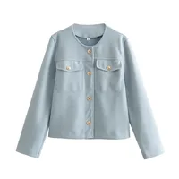 Women's Streetwear Solid Color Pocket Single Breasted Casual Jacket sku image 1