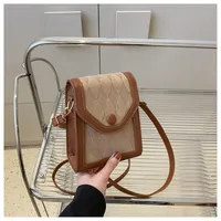 Women's Pu Leather Lingge Streetwear Magnetic Buckle Shoulder Bag sku image 4