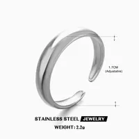 304 Stainless Steel 18K Gold Plated Simple Style Solid Color Open Rings sku image 2