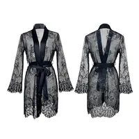 Home Sleeping Honeymoon Women's Vacation Sexy Solid Color Polyester See-Through Pajama Sets main image 2