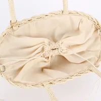 Women's Medium Polyester Straw Geometric Basic Vintage Style String Straw Bag main image 4
