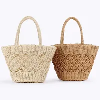 Women's Medium Polyester Cotton Geometric Basic Beach String Straw Bag main image 1