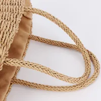 Women's Medium Polyester Cotton Geometric Basic Beach String Straw Bag main image 3