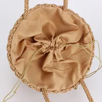 Women's Medium Polyester Cotton Geometric Basic Beach String Straw Bag main image 4