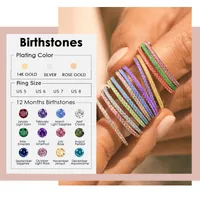 316 Stainless Steel  Shiny Inlay Geometric Rhinestones Rings main image 1