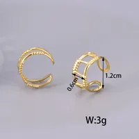 1 Pair Simple Style Classic Style Solid Color Plating 304 Stainless Steel Titanium Steel 18K Gold Plated Ear Cuffs main image 7