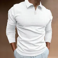 Men's Stripe Solid Color Simple Style Turndown Long Sleeve Regular Fit Men's Tops main image 3