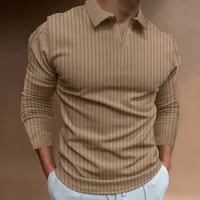 Men's Stripe Solid Color Simple Style Turndown Long Sleeve Regular Fit Men's Tops main image 2