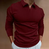 Men's Stripe Solid Color Simple Style Turndown Long Sleeve Regular Fit Men's Tops main image 5