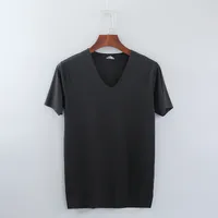 Men's Solid Color V Neck Short Sleeve Regular Fit Men's T-shirt main image 4