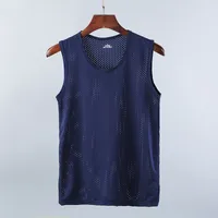 Men's Solid Color Simple Style U Neck Sleeveless Regular Fit Men's Tops main image 2