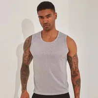 Men's Solid Color Simple Style U Neck Sleeveless Regular Fit Men's Tops main image 3