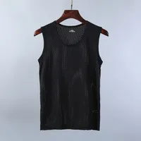 Men's Solid Color Simple Style U Neck Sleeveless Regular Fit Men's Tops main image 5
