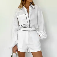 Holiday Outdoor Daily Women's Streetwear Solid Color Lines Cotton Pocket Pants Sets Shorts Sets main image 1