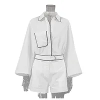 Holiday Outdoor Daily Women's Streetwear Solid Color Lines Cotton Pocket Pants Sets Shorts Sets main image 4