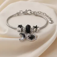Wholesale Jewelry Y2K Cool Style Star Moon Cat Synthetic Resin Alloy Copper Resin Rhinestones Enamel Hollow Out Inlay Bracelets main image 1