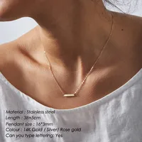 304 Stainless Steel 14K Gold Plated Simple Style Classic Style Plating Solid Color Pendant Necklace main image 3