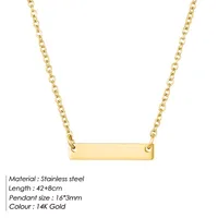 304 Stainless Steel 14K Gold Plated Simple Style Classic Style Plating Solid Color Pendant Necklace sku image 1