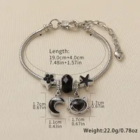 Wholesale Jewelry Y2K Cool Style Star Moon Cat Synthetic Resin Alloy Copper Resin Rhinestones Enamel Hollow Out Inlay Bracelets main image 3