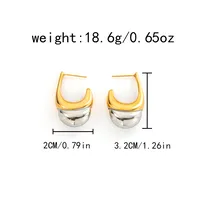1 Pair Simple Style Classic Style U Shape Ice Cream Plating Three-dimensional 304 Stainless Steel 14K Gold Plated Ear Studs sku image 1