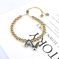 Copper Gold Plated Vintage Style Simple Style Plating Letter Bracelets main image 7