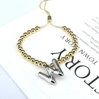 Copper Gold Plated Vintage Style Simple Style Plating Letter Bracelets main image 8